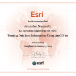 ESRI Course Completion Certificate